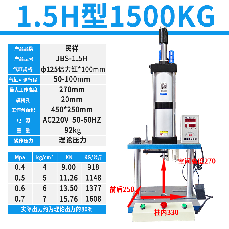 0.5H型大雙柱式氣動壓力機